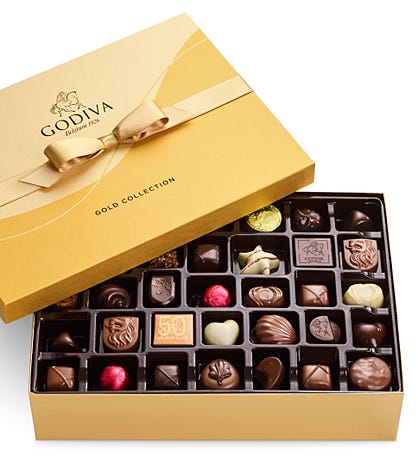 Godiva® Gold Ballotin Chocolates Box - 70 piece